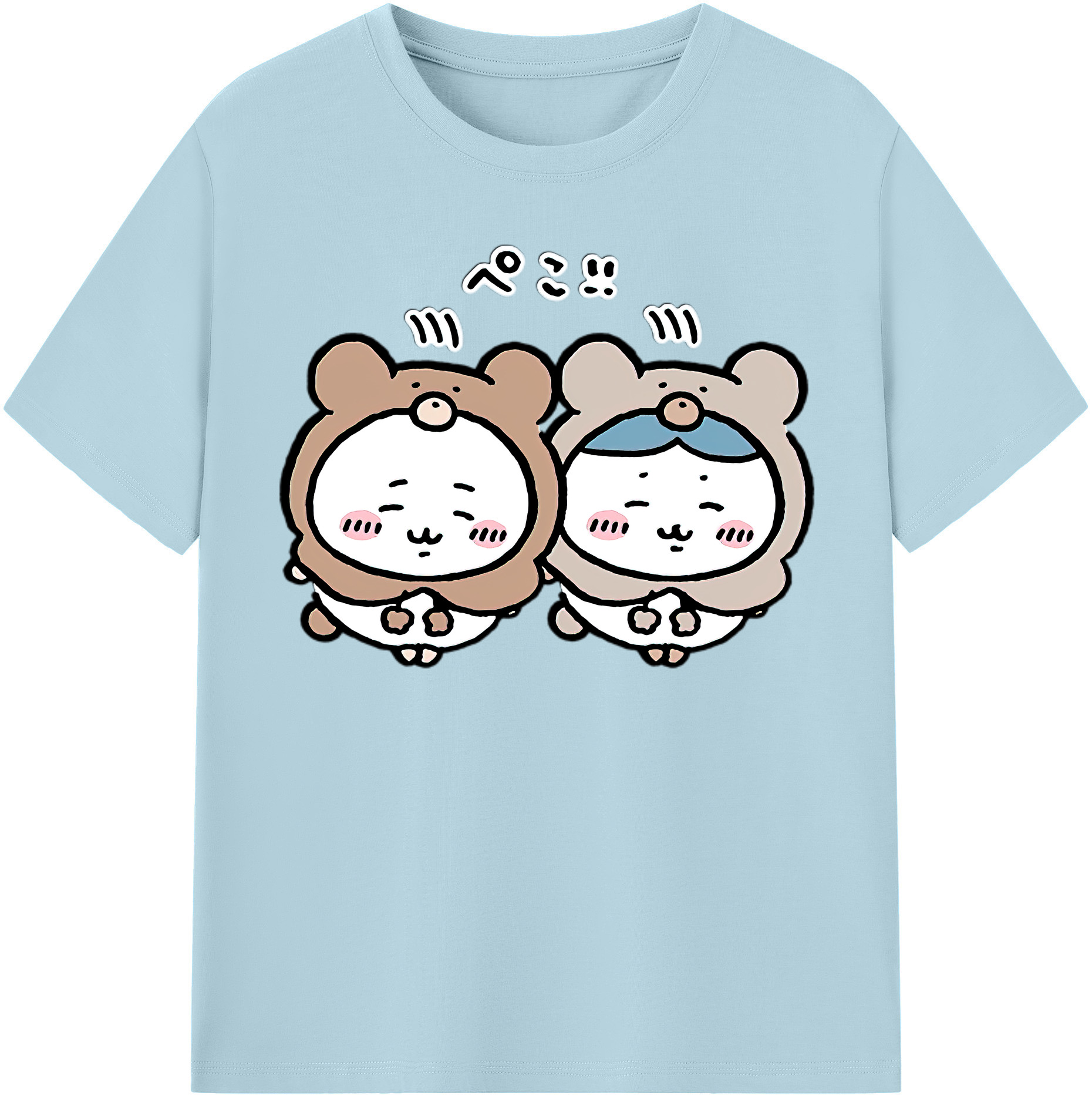 （画像用） ちいかわ ハチワレ Chii-kawa hachiware 綿100％半袖Tシャツ（フロントプリント）